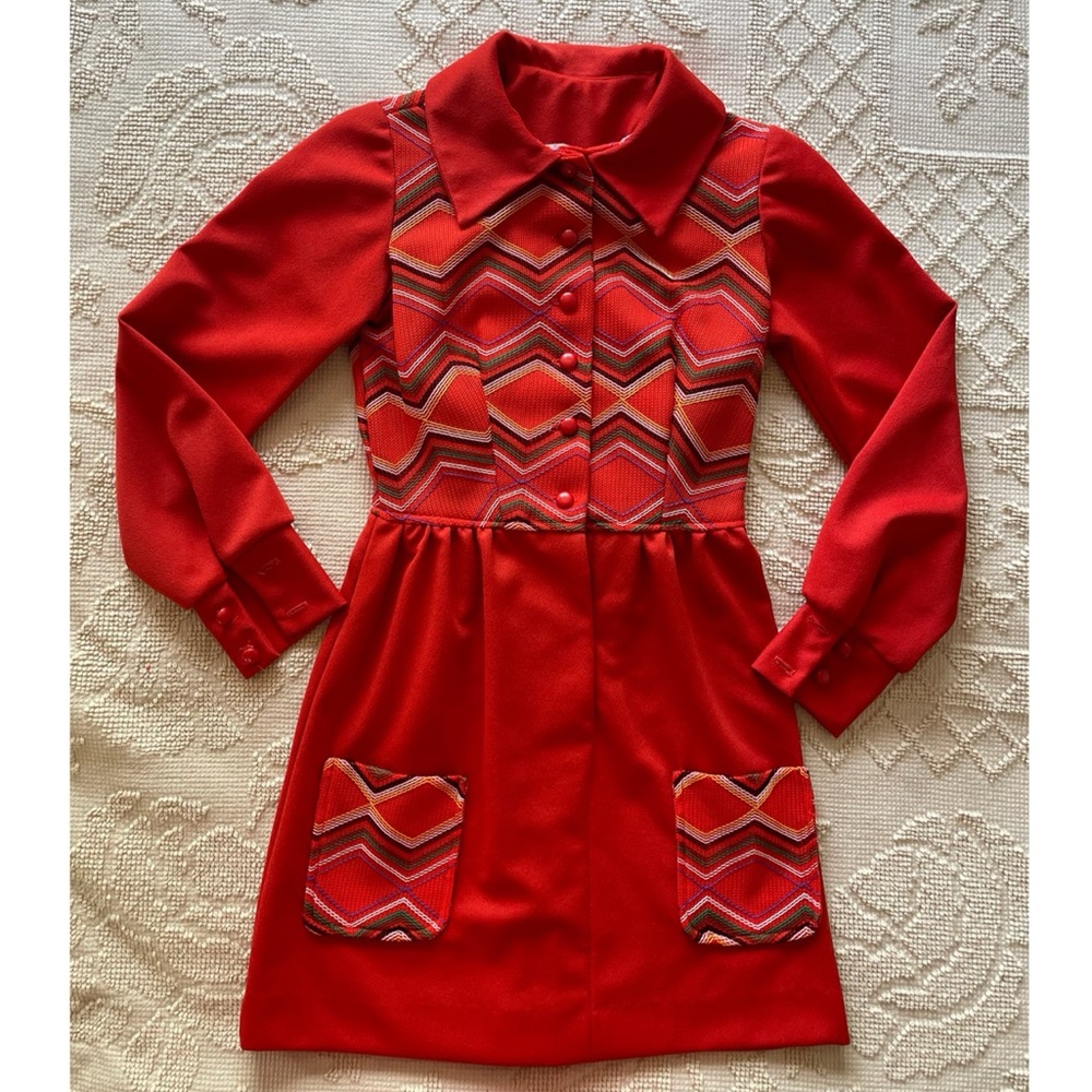 Bright Orange Mod Dress Circa 1960/70’s
